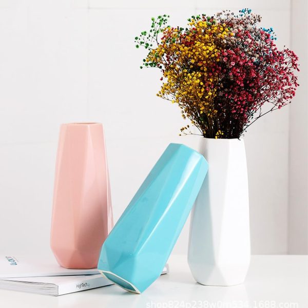 Ceramic Vase, 7.4 Inch for Pampas Calla Lily Tulip, Flower Vase Minimalism Style for Modern Table Shelf Home Decor, Fit for Housewarming, Weddings, Birthday, Christmas, Thanksgiving, New Year - Image 2