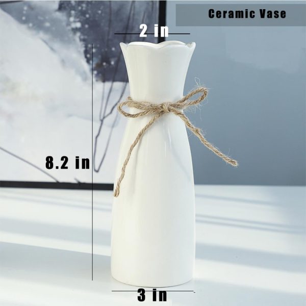 Ceramic Vase, 7.4 Inch for Pampas Calla Lily Tulip, Flower Vase Minimalism Style for Modern Table Shelf Home Decor, Fit for Housewarming, Weddings, Birthday, Christmas, Thanksgiving, New Year - Image 14