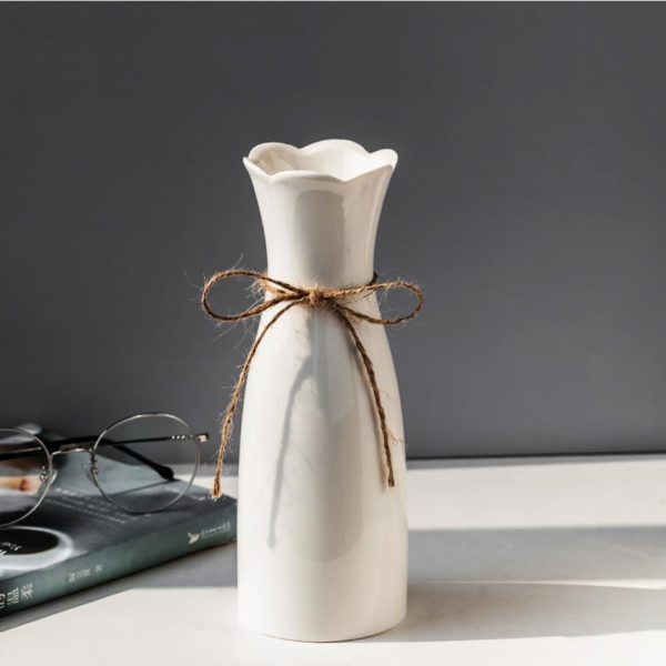Ceramic Vase, 7.4 Inch for Pampas Calla Lily Tulip, Flower Vase Minimalism Style for Modern Table Shelf Home Decor, Fit for Housewarming, Weddings, Birthday, Christmas, Thanksgiving, New Year - Image 16
