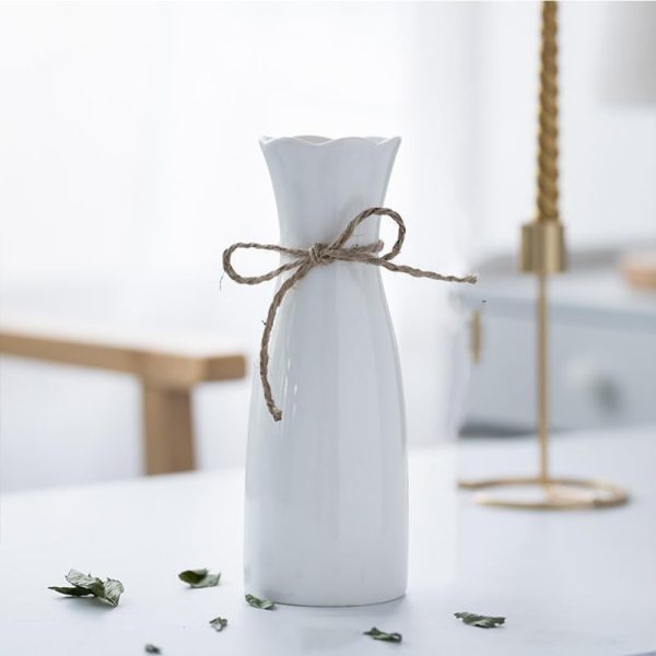 Ceramic Vase, 7.4 Inch for Pampas Calla Lily Tulip, Flower Vase Minimalism Style for Modern Table Shelf Home Decor, Fit for Housewarming, Weddings, Birthday, Christmas, Thanksgiving, New Year - Image 17