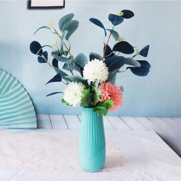 White Ceramic Vase, 7.5 Inch Flower Vase with Vertical Stripes for Pampas Calla Lily Tulip, Minimalism Modern Style for Housewarming, Weddings, Birthday, Christmas, Thanksgiving, New Year - Image 5