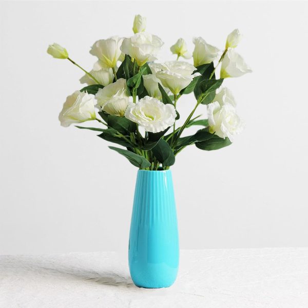 White Ceramic Vase, 7.5 Inch Flower Vase with Vertical Stripes for Pampas Calla Lily Tulip, Minimalism Modern Style for Housewarming, Weddings, Birthday, Christmas, Thanksgiving, New Year - Image 10