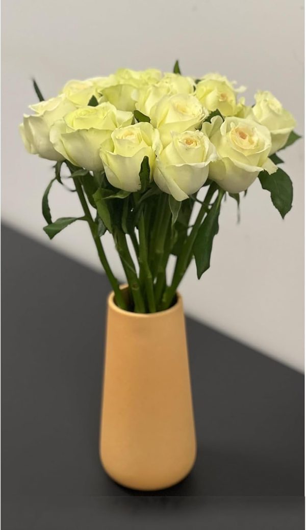 Yellow Ceramic Vase, 7.7" H, Minimalist Modern Home Decoration, Matte Design for Fireplace Bedroom Kitchen Living Room Centerpieces Office Desk, Fit for Holding Dried Flowers, Fresh Flowers - Image 6