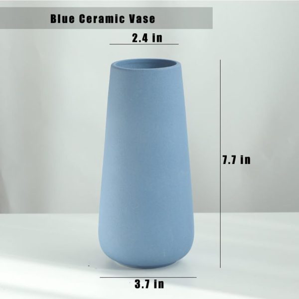 Yellow Ceramic Vase, 7.7" H, Minimalist Modern Home Decoration, Matte Design for Fireplace Bedroom Kitchen Living Room Centerpieces Office Desk, Fit for Holding Dried Flowers, Fresh Flowers - Image 9