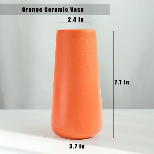 Yellow Ceramic Vase, 7.7" H, Minimalist Modern Home Decoration, Matte Design for Fireplace Bedroom Kitchen Living Room Centerpieces Office Desk, Fit for Holding Dried Flowers, Fresh Flowers - Image 11