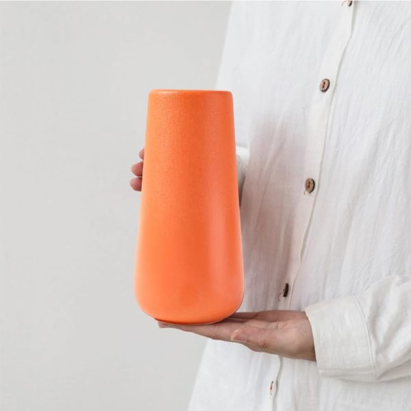 Yellow Ceramic Vase, 7.7" H, Minimalist Modern Home Decoration, Matte Design for Fireplace Bedroom Kitchen Living Room Centerpieces Office Desk, Fit for Holding Dried Flowers, Fresh Flowers - Image 12
