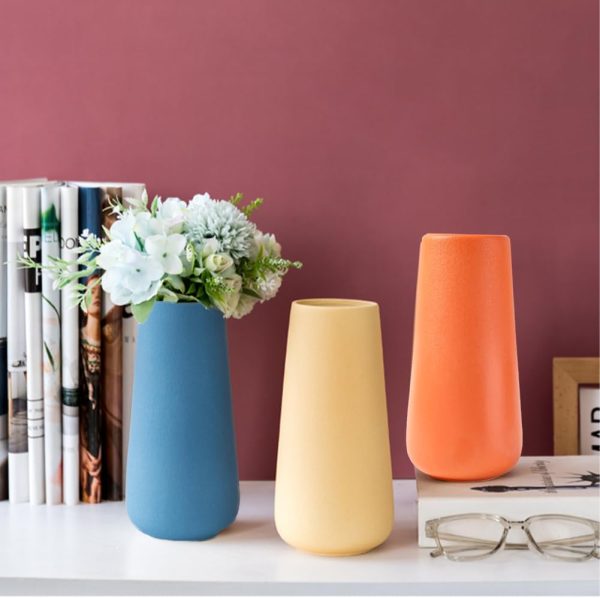 Yellow Ceramic Vase, 7.7" H, Minimalist Modern Home Decoration, Matte Design for Fireplace Bedroom Kitchen Living Room Centerpieces Office Desk, Fit for Holding Dried Flowers, Fresh Flowers - Image 14