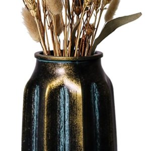 Bronze Retro Vase, 8.7 Inches Elegant Vintage Glass Antique Vase, Rustic European Unique Chic Style for Tabletop, Kitchen, Office, Living Room Decoration