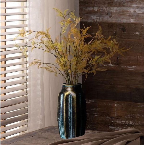 Bronze Retro Vase, 8.7 Inches Elegant Vintage Glass Antique Vase, Rustic European Unique Chic Style for Tabletop, Kitchen, Office, Living Room Decoration - Image 5