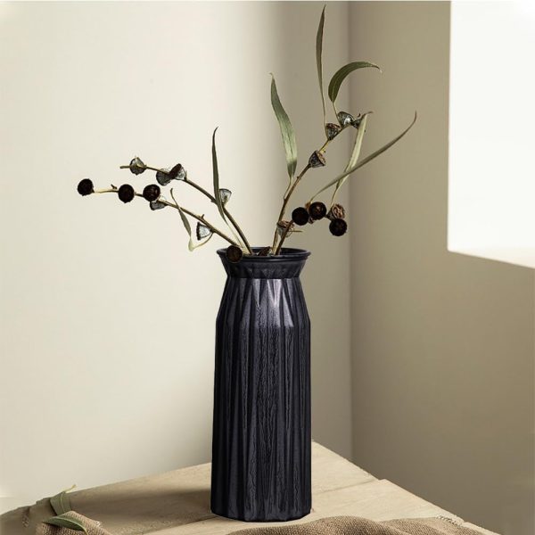 Black Antique Vase, 12 Inches Elegant Vintage Glass Vase Rustic European Unique Chic Style for Tabletop, Kitchen, Office, Living Room Decoration - Image 2