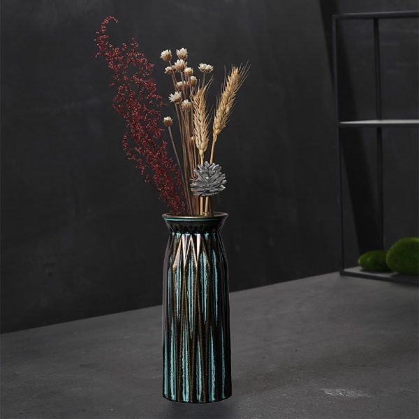 Black Antique Vase, 12 Inches Elegant Vintage Glass Vase Rustic European Unique Chic Style for Tabletop, Kitchen, Office, Living Room Decoration - Image 6