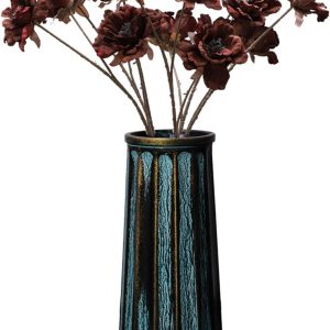 Bronze Vintage Vase, 10 Inches Antique Glass Vase Rustic European Unique Chic Style for Tabletop, Kitchen, Office, Living Room Decoration
