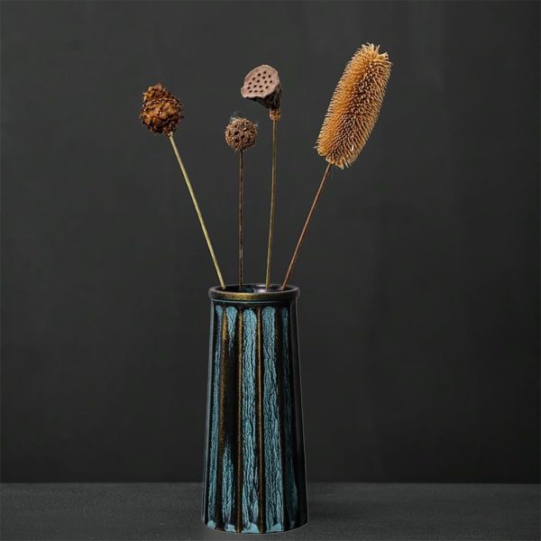 Bronze Vintage Vase, 10 Inches Antique Glass Vase Rustic European Unique Chic Style for Tabletop, Kitchen, Office, Living Room Decoration - Image 2